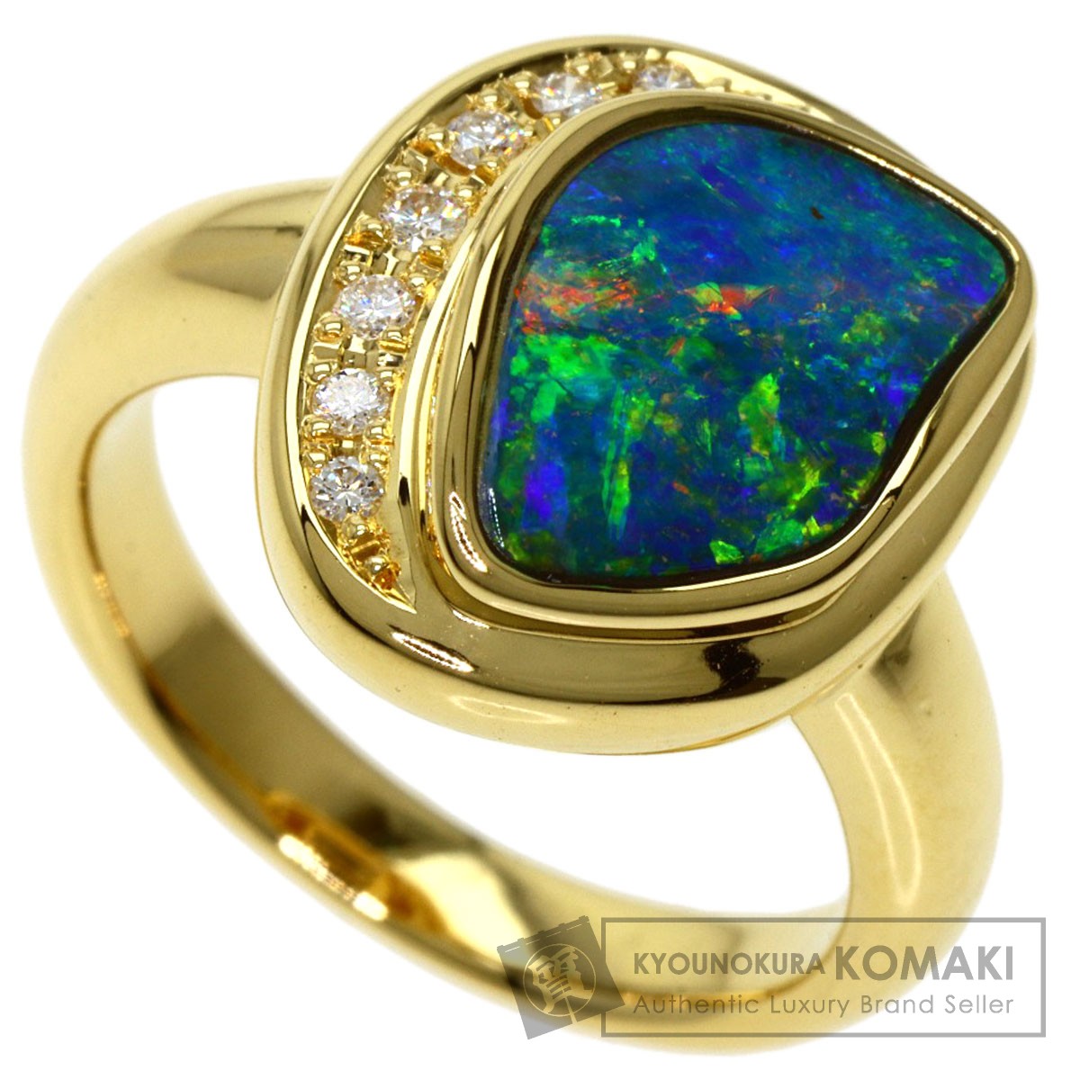 タサキ ブラックオパール シェル ダイヤモンド リング K18 PT900 希少 タサキ ブラックオパール シェル ダイヤモンド リング K18 PT900 希少