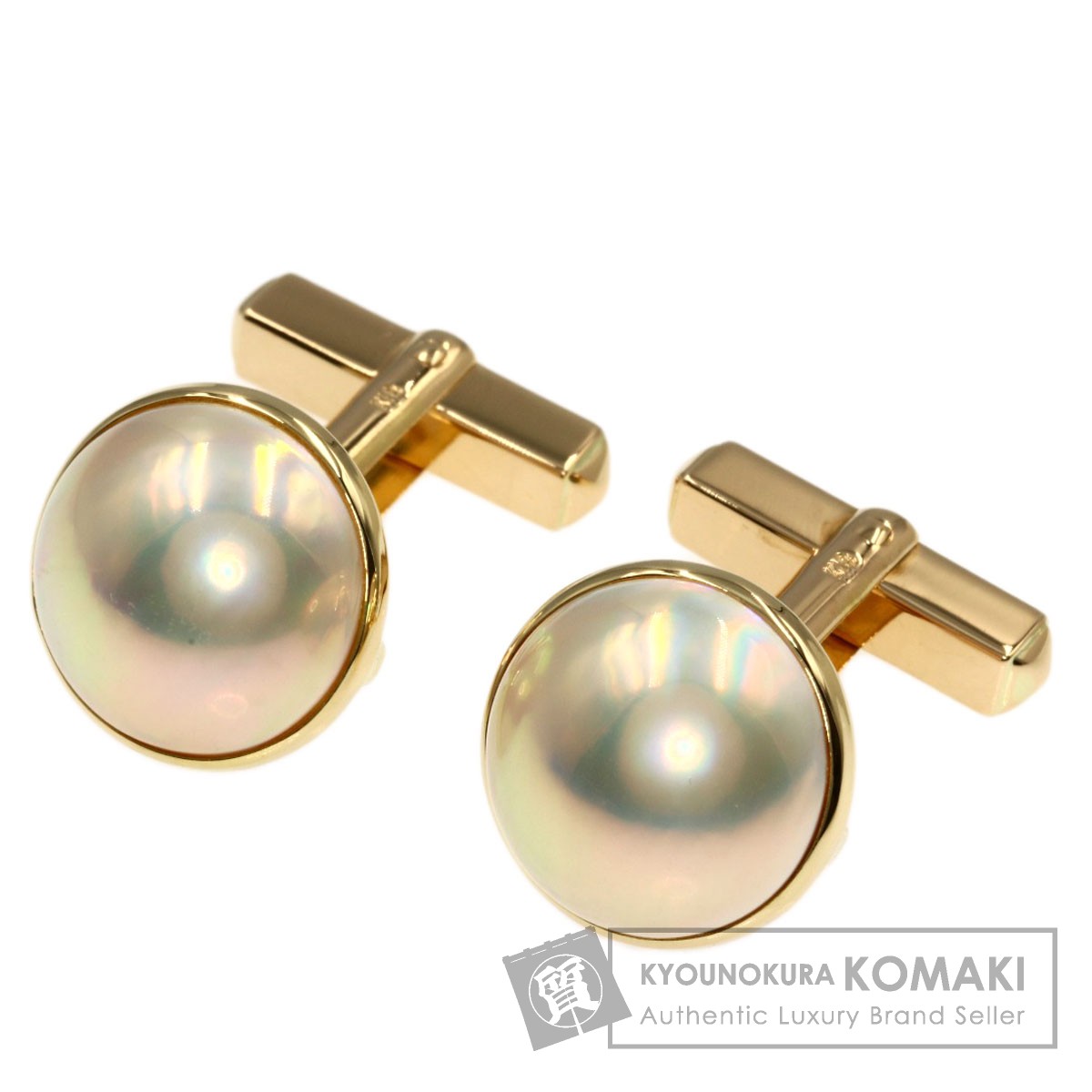 マベパール 真珠 カフス K18イエローゴールド 6.8g メンズ