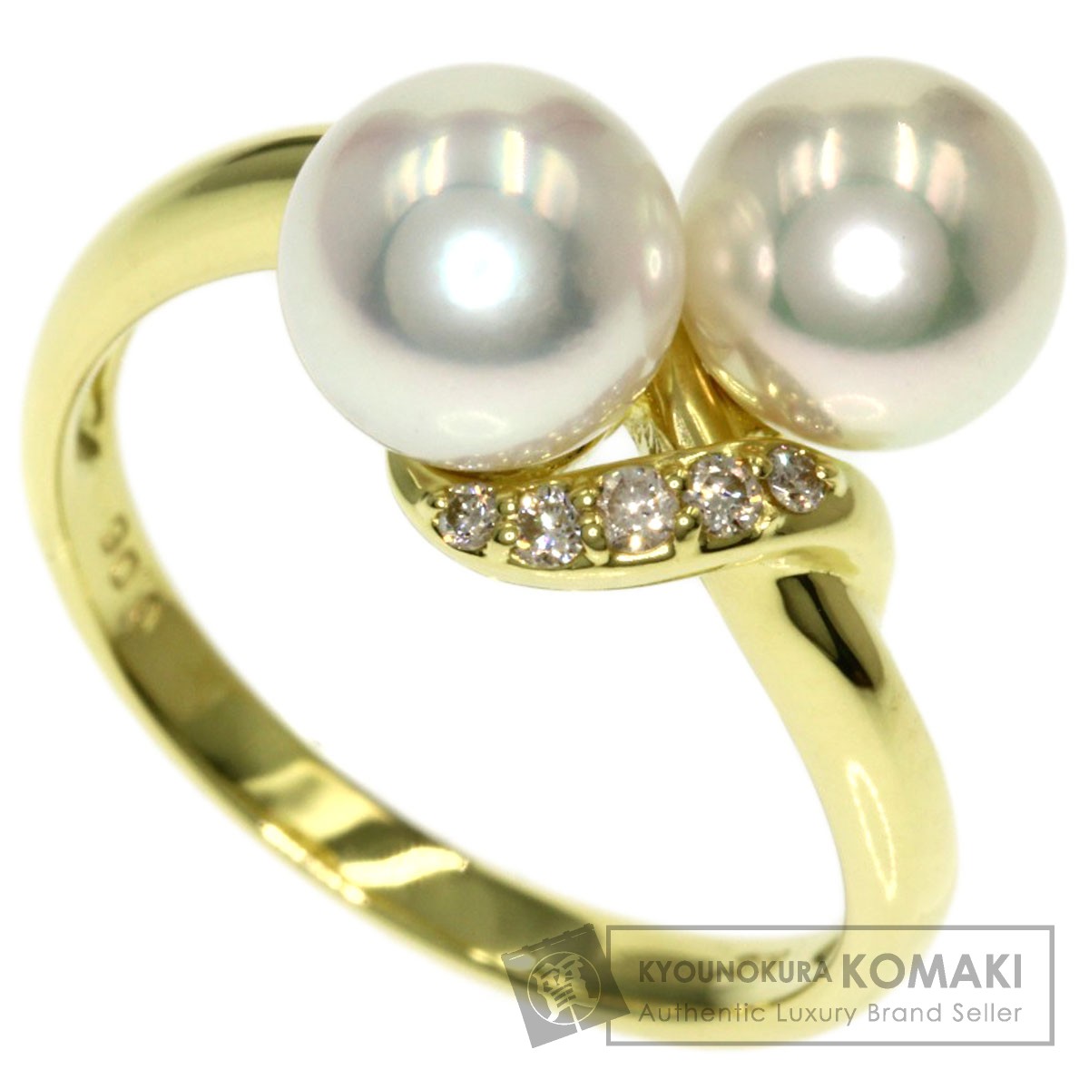 パール 真珠 ダイヤモンド リング・指輪 K18イエローゴールド 4.2g