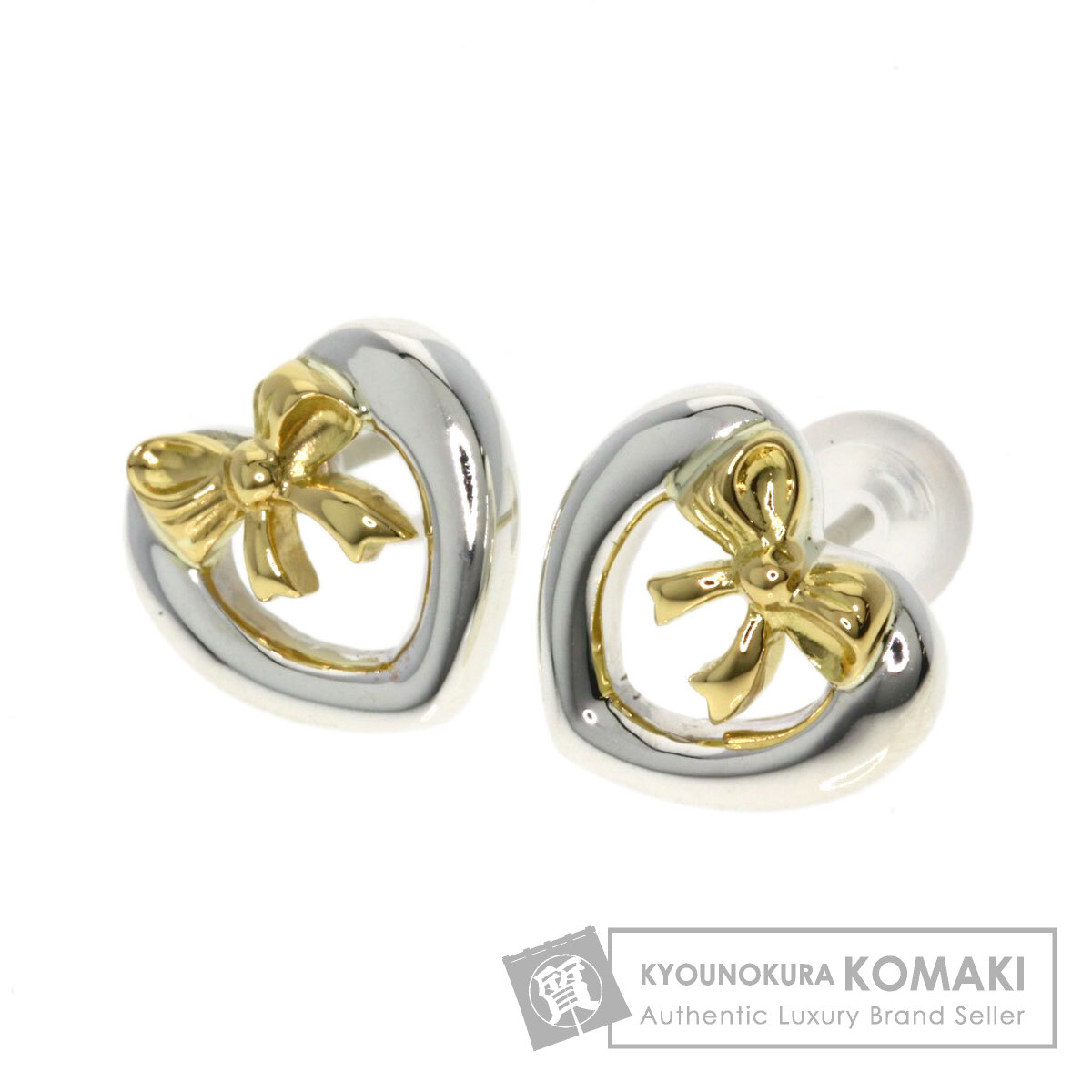 Tiffany ティファニー K18 ダイヤモンド リボン ピアス　片耳 Tiffany ティファニー K18 ダイヤモンド リボン ピアス 片耳