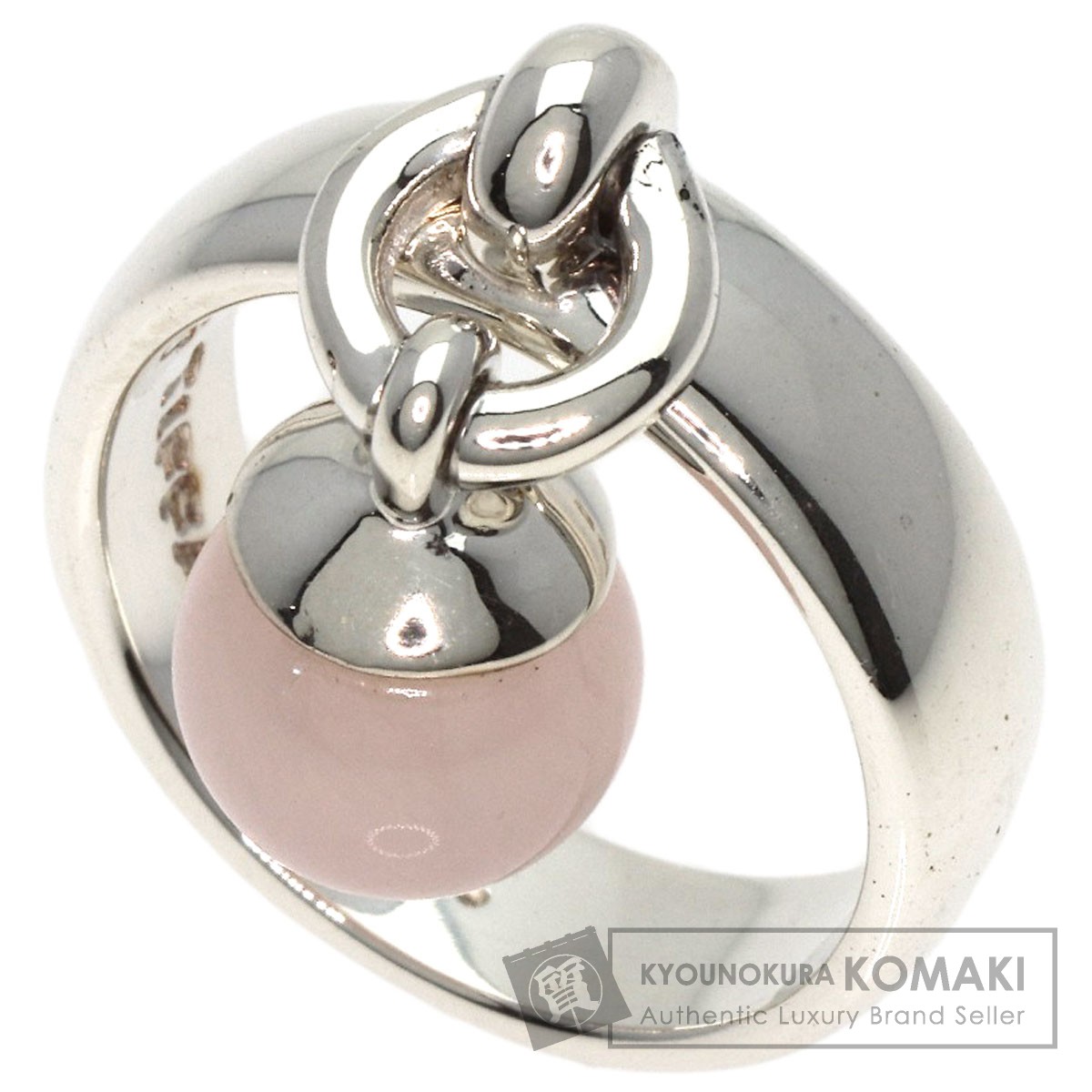 Tiffany&Co.925シルバー ローズクォーツ チャームリング 約15号 Tiffany&Co.925シルバー ローズクォーツ チャームリング 約15号