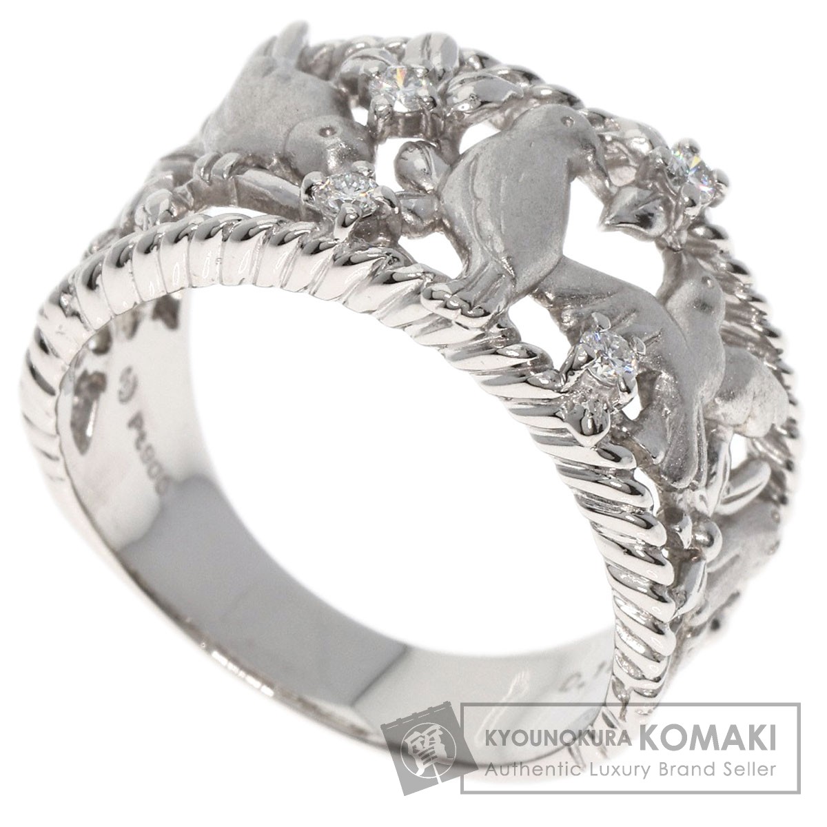 TASAKI PT900 クロスデザインリング D0.20CT（TASAKI タサキ