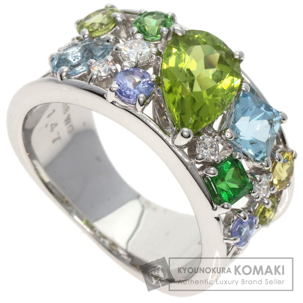 TASAKI マルチストーン　リング　K18 WG TASAKI - タサキ リング マルチカラーストーン ダイヤ 0.20ct 13