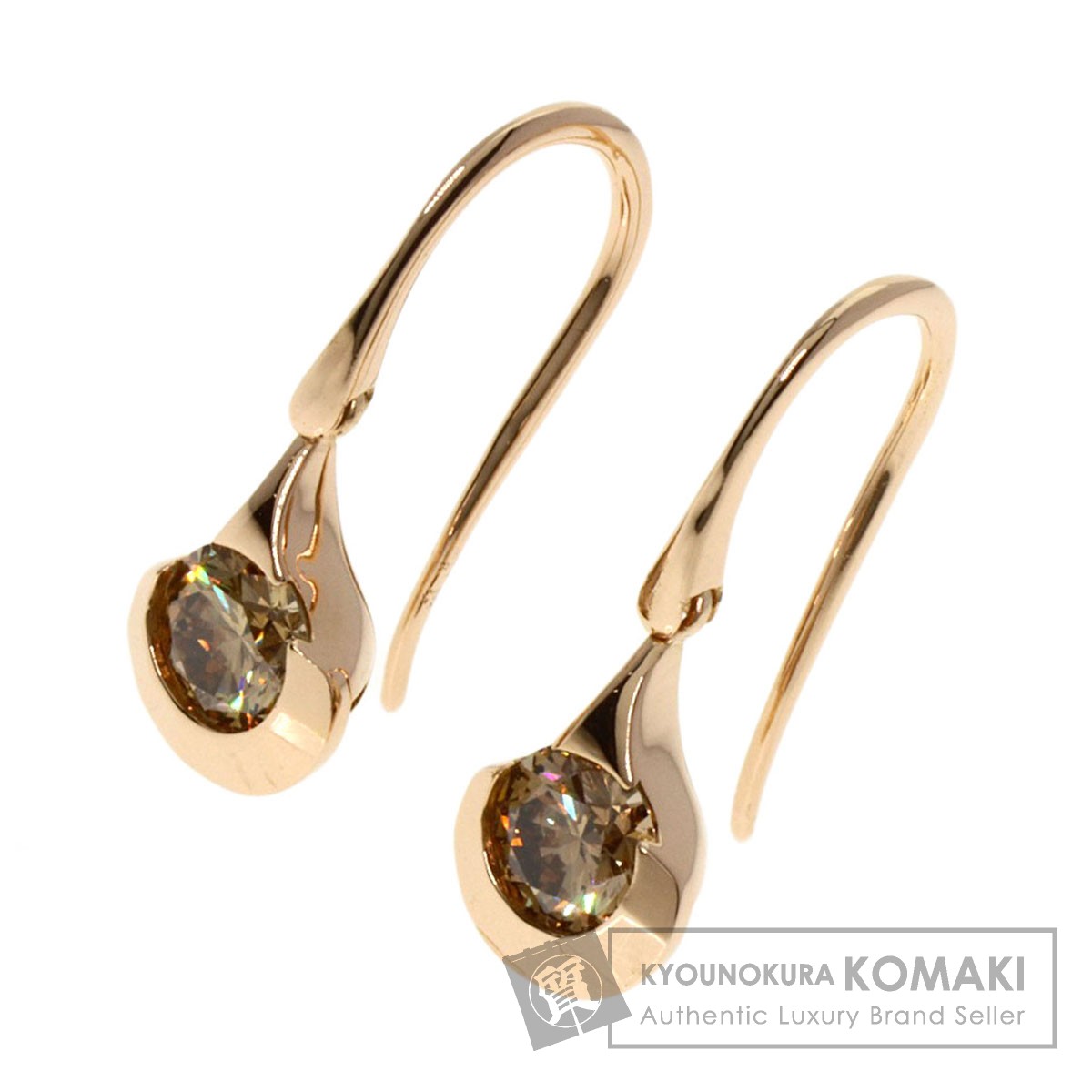 Kashikey カシケイ ドッツピアス ブラウン ダイヤモンド ピアス