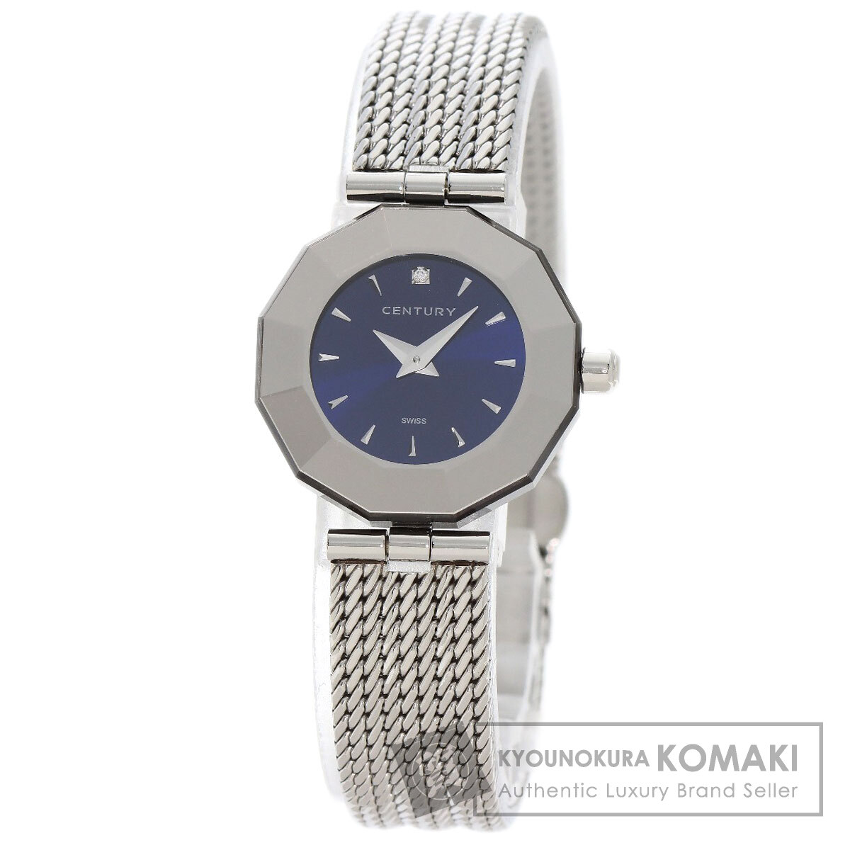 美品 センチュリー タイムジェム 1P ダイヤモンド クォーツ 腕時計 シルバー CENTURY センチュリー タイムジェム 腕時計 ステンレススチール/SS