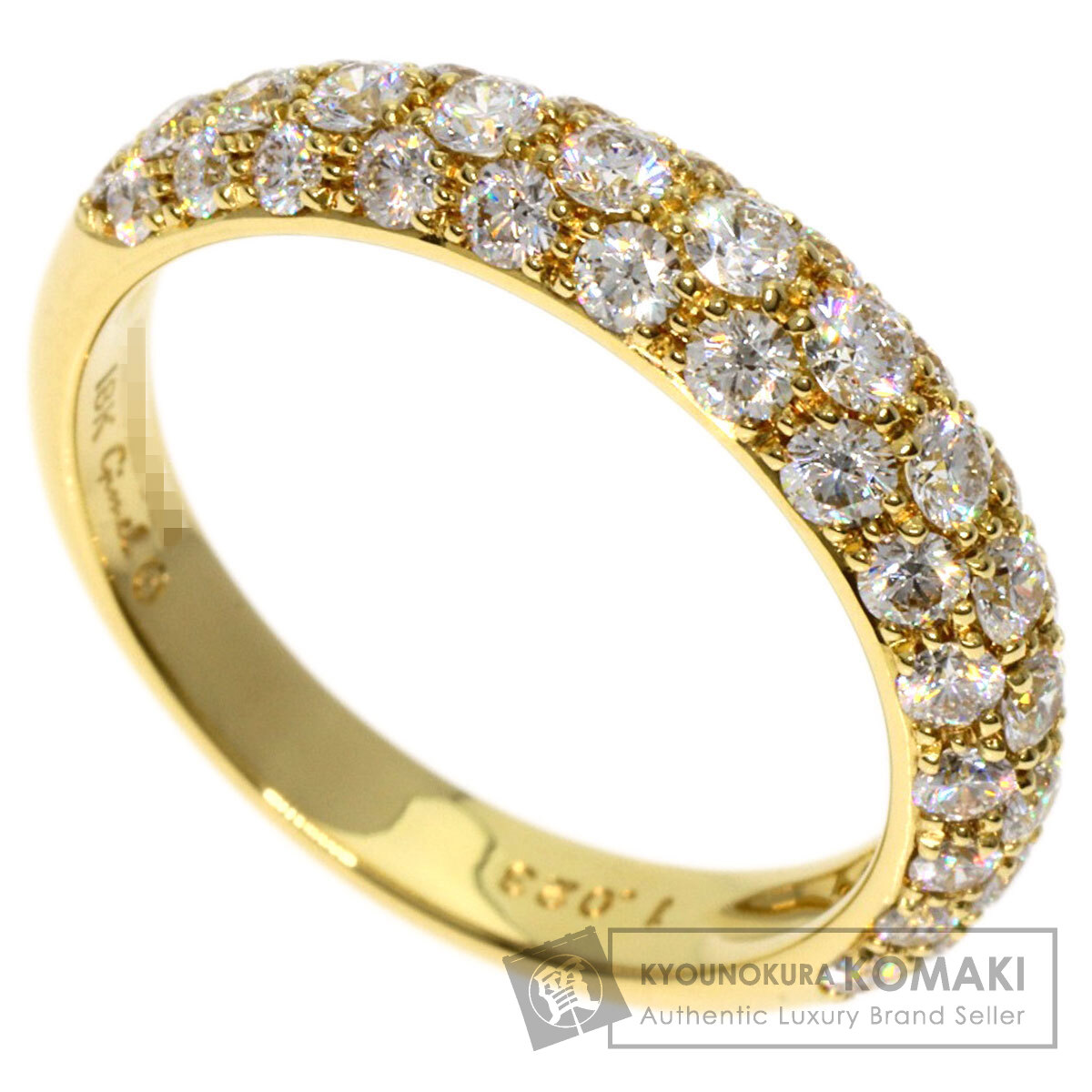 ⭐️gimel パヴェダイヤリング⭐️業者オークションにて購入⭐️ Gimel ギメル パヴェ ダイヤモンド リング・指輪 K18イエロー