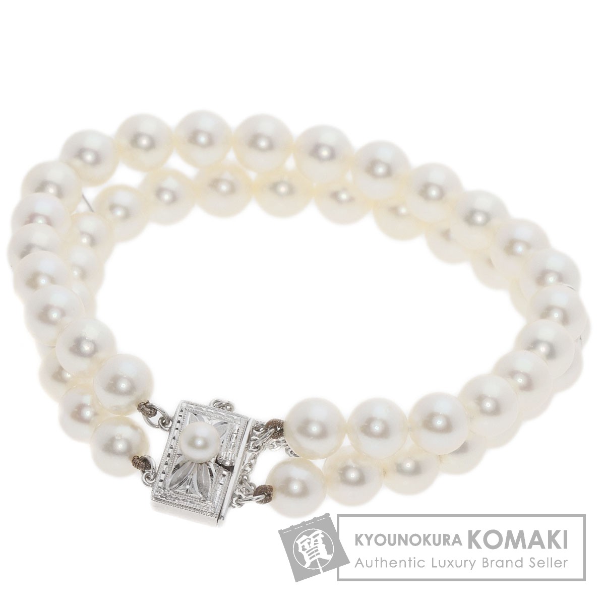 新品同様 ミキモトブレスレット シルバー編み　刻印あり 箱付きパール シルバー 新品同様 ミキモトブレスレット シルバー編み刻印あり 箱付きパール