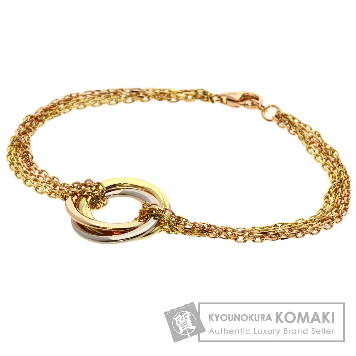 店内商品がすべてレジにて半額！！ CARTIER カルティエ トリニティ トリプルサークル 4連 チェーン アクセサリー
