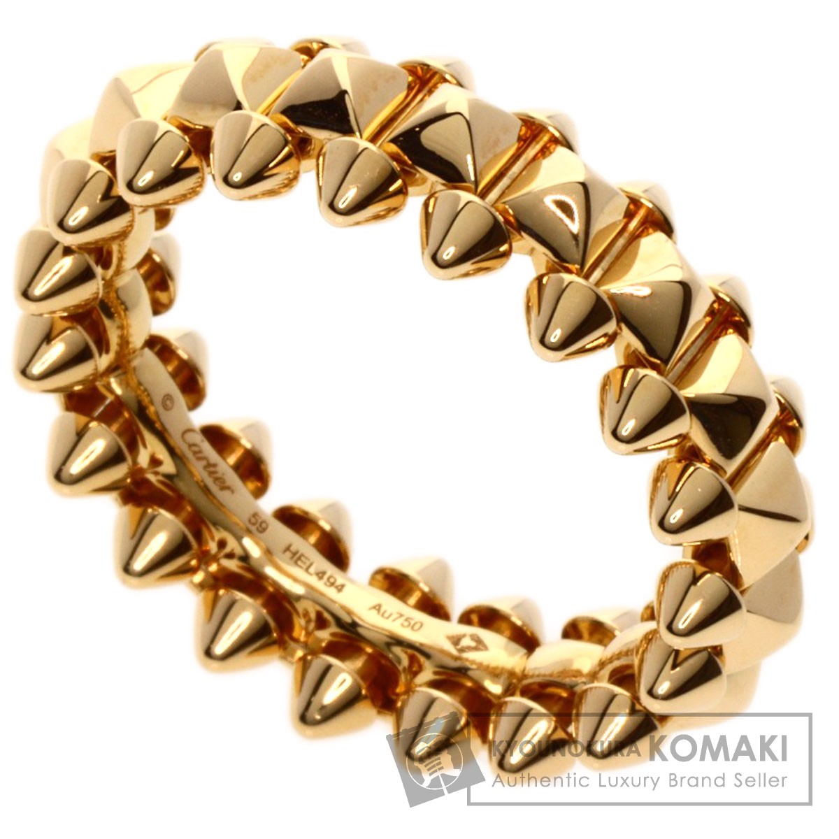 最高品質イエローゴールドトゲトゲクラッシュ18号リング CARTIER カルティエ クラッシュドゥカルティエ MM #59 リング