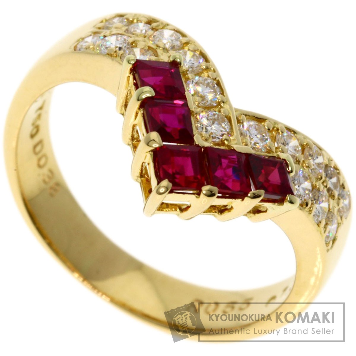 ポーラ K18YG ルビー ダイヤモンド リング 0.20ct D0.24ct K18YGルビー