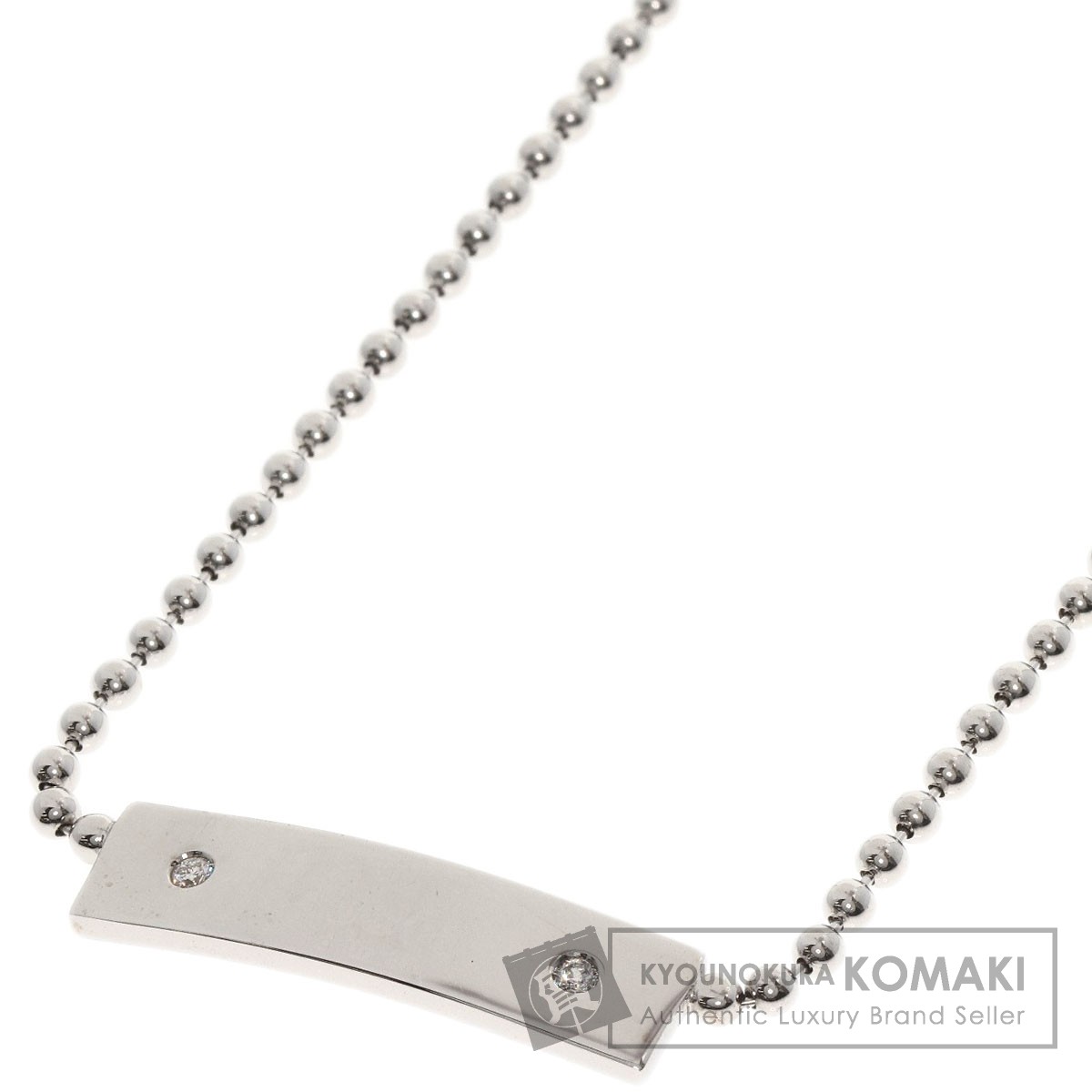 GUCCI グッチ 2P ダイヤモンド ロゴプレート ネックレス K18