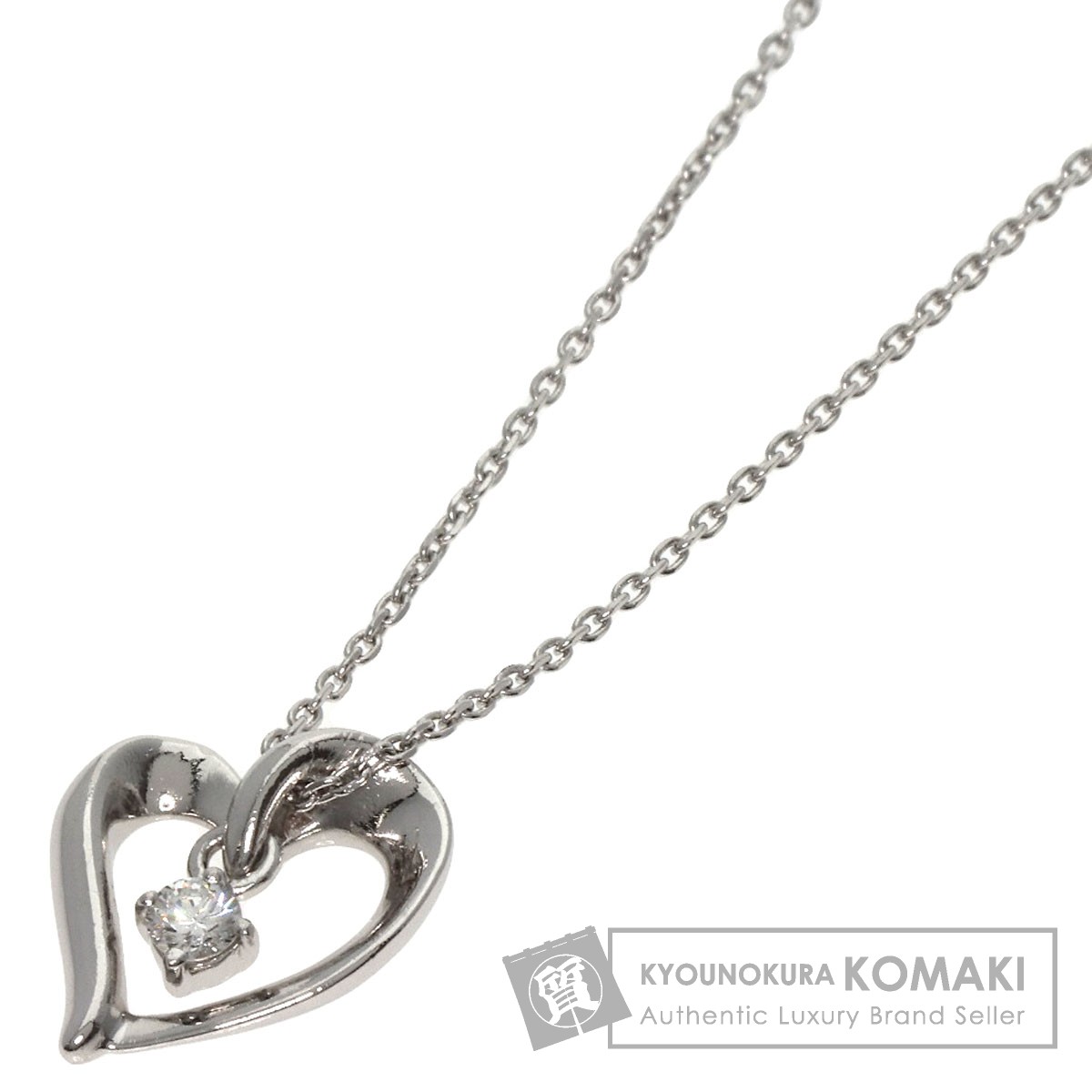 4℃ ヨンドシー ハート ダイヤモンド ネックレス プラチナPT850