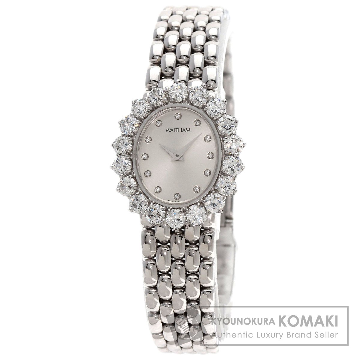 新品電池/稼働】SV925/24P ウォルサム マキシム ダイヤベゼル 時計