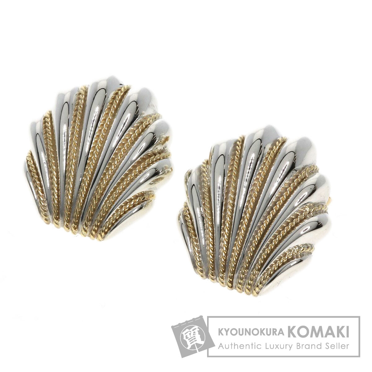み*く様 正規品 K14 ヴィンテージ ティファニー ツイスト シェル ピアス TIFFANY&Co. ティファニー シェルモチーフ ピアス シルバー