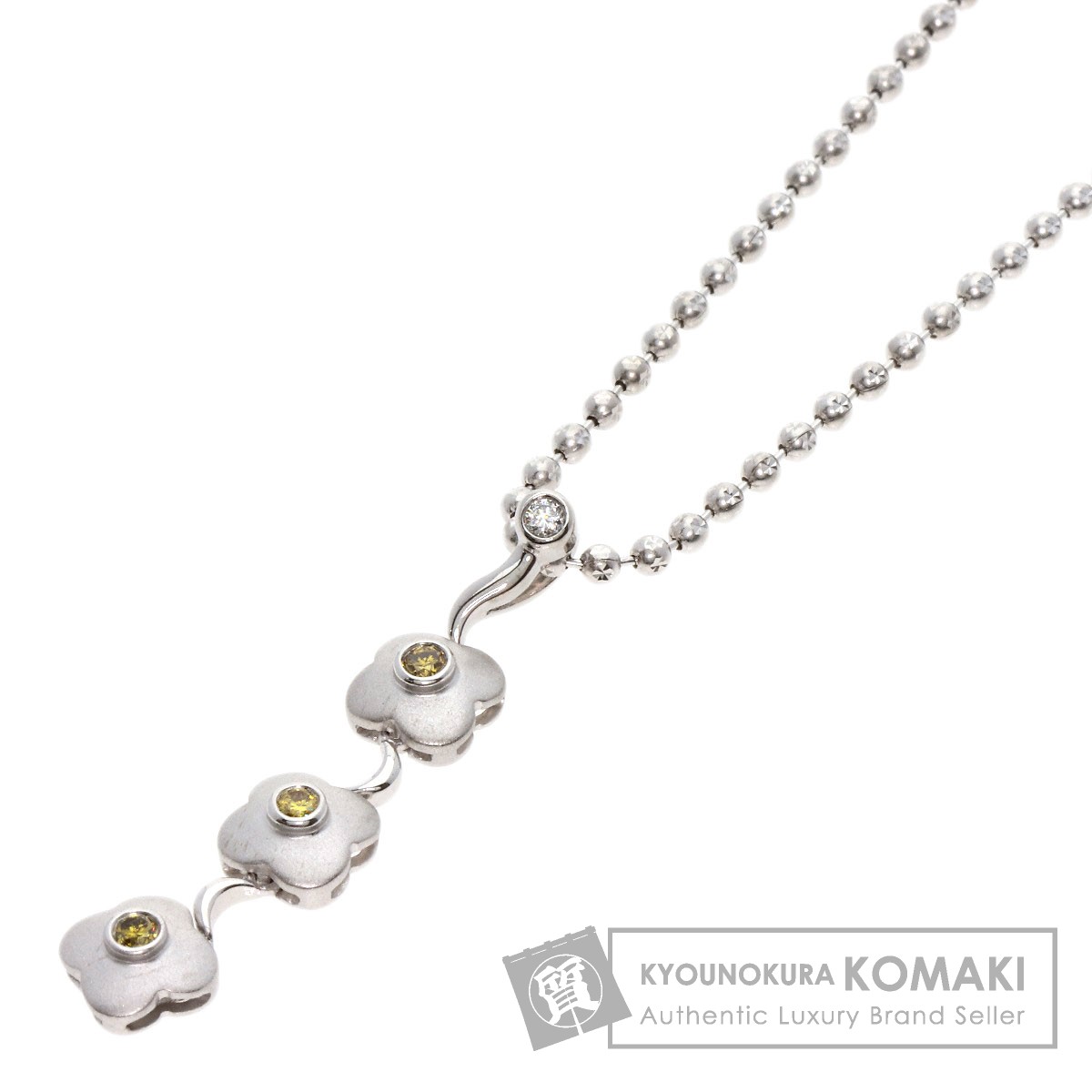 CARATI カラチ フラワーモチーフ ダイヤモンド ネックレス K18