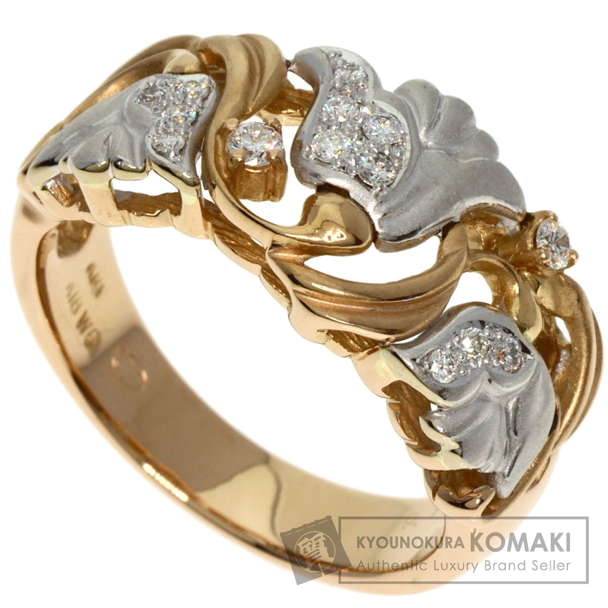 【10号・美品】チセー　CISEY　レディース　リング　指輪　ダイヤ　プラチナ CISEY チセー ダイヤモンド コンビ リング・指輪 K18イエローゴールド