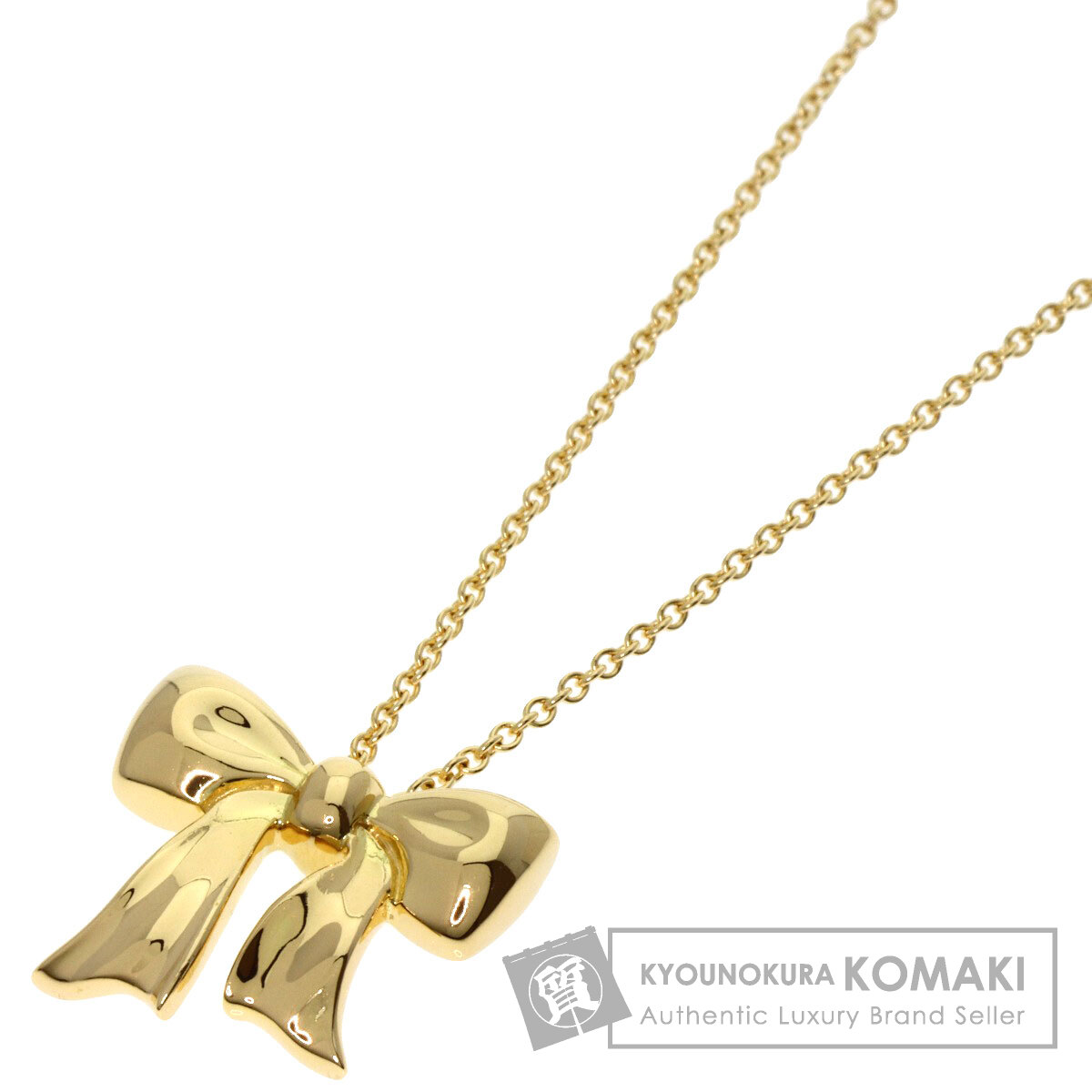 Tiffany & Co. ゴールド リボンネックレス TIFFANY&Co. ティファニー リボン ネックレス K18イエロー