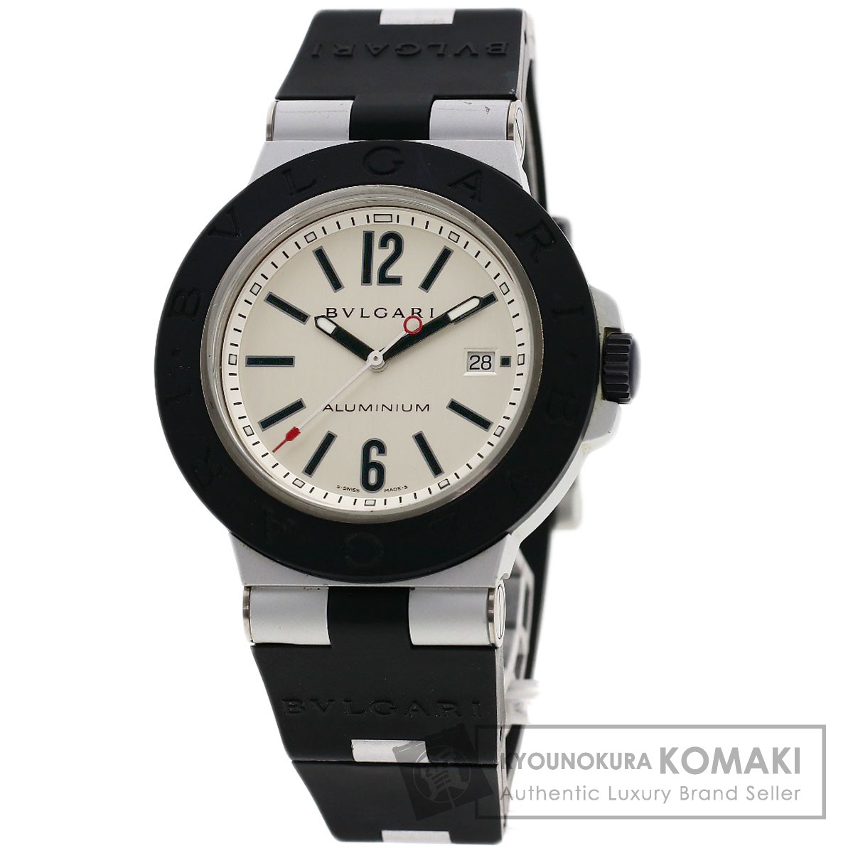 BVLGARI デイト シルバーダイアル AT 腕時計 AL44TA BVLGARI ブルガリ AL44TA ディアゴノ アルミニウム 腕時計
