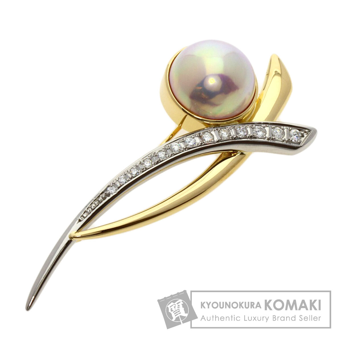 TASAKI タサキ マベパール 真珠 ダイヤモンド ブローチ プラチナ