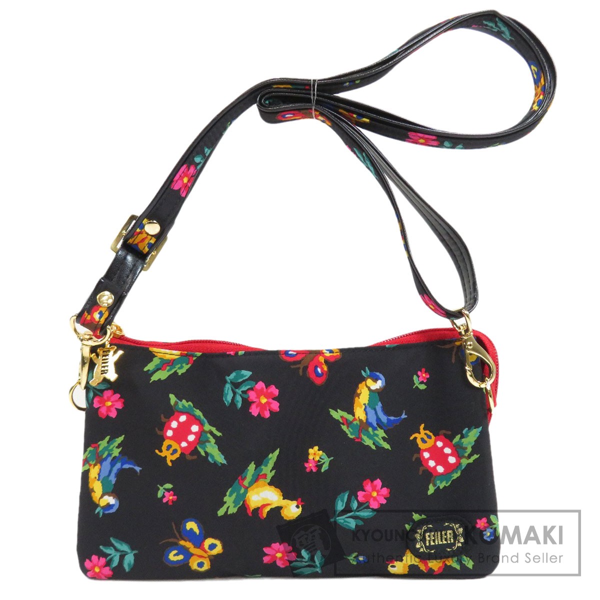 FEILER フェイラー フラワーモチーフ ショルダーバッグ ナイロン