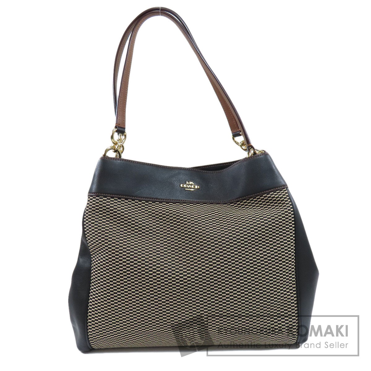 COACH コーチ F27575 ロゴ ショルダーバッグ キャンバス/レザー