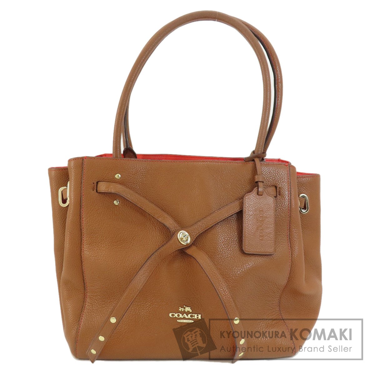 高価値セリー 35838 コーチ COACH ターンロックタイ レザー トートバッグ バッグ