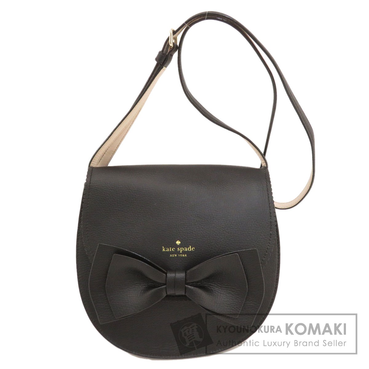 kate spadeリボンバッグ ブラック ショルダーバッグ kate spade ケイトスペード リボン ショルダーバッグ レザー