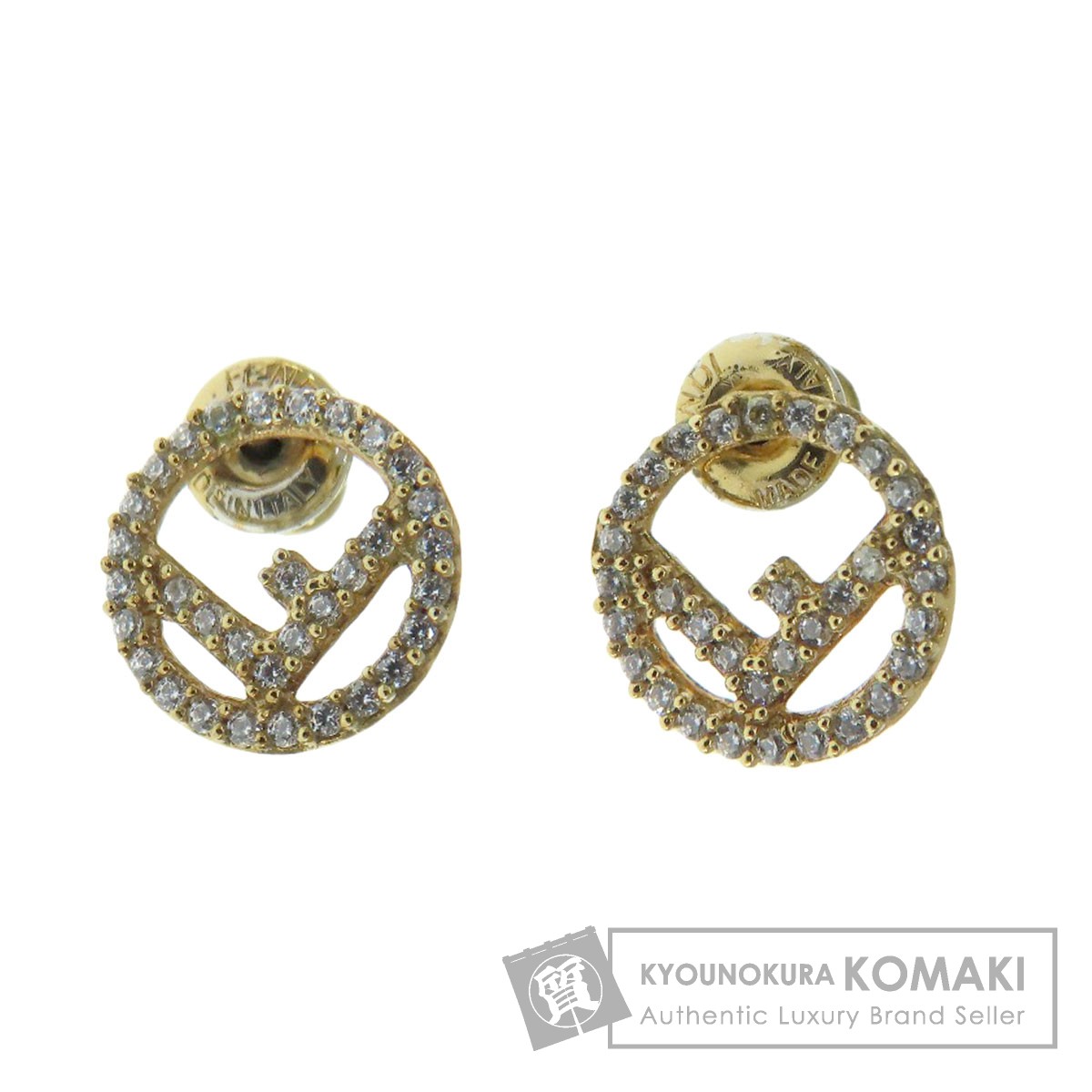 FENDI フェンディ ロゴ ピアス 金属製 レディース ブランド京の蔵小牧