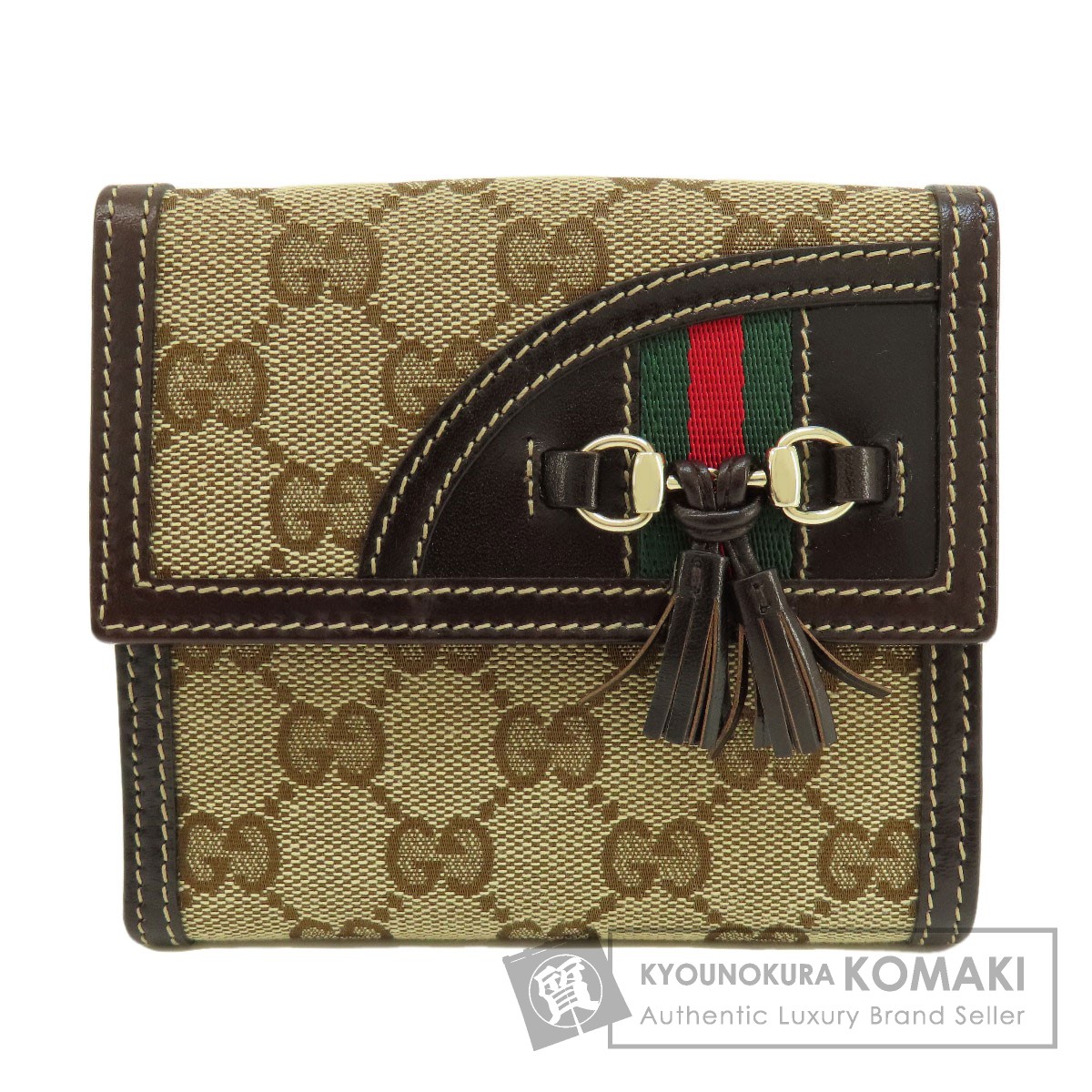 GUCCI グッチ 233053 Wホックサイフ GG ホースビット 二つ折り財布