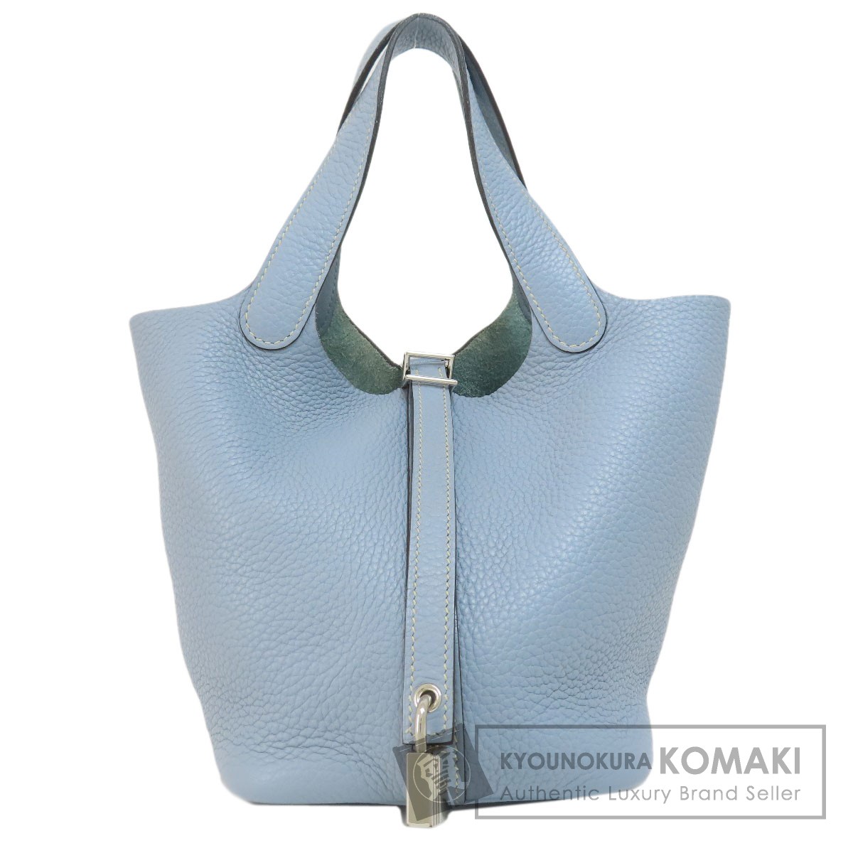 HERMES エルメス ピコタンロックPM ブルーペール シルバー金具