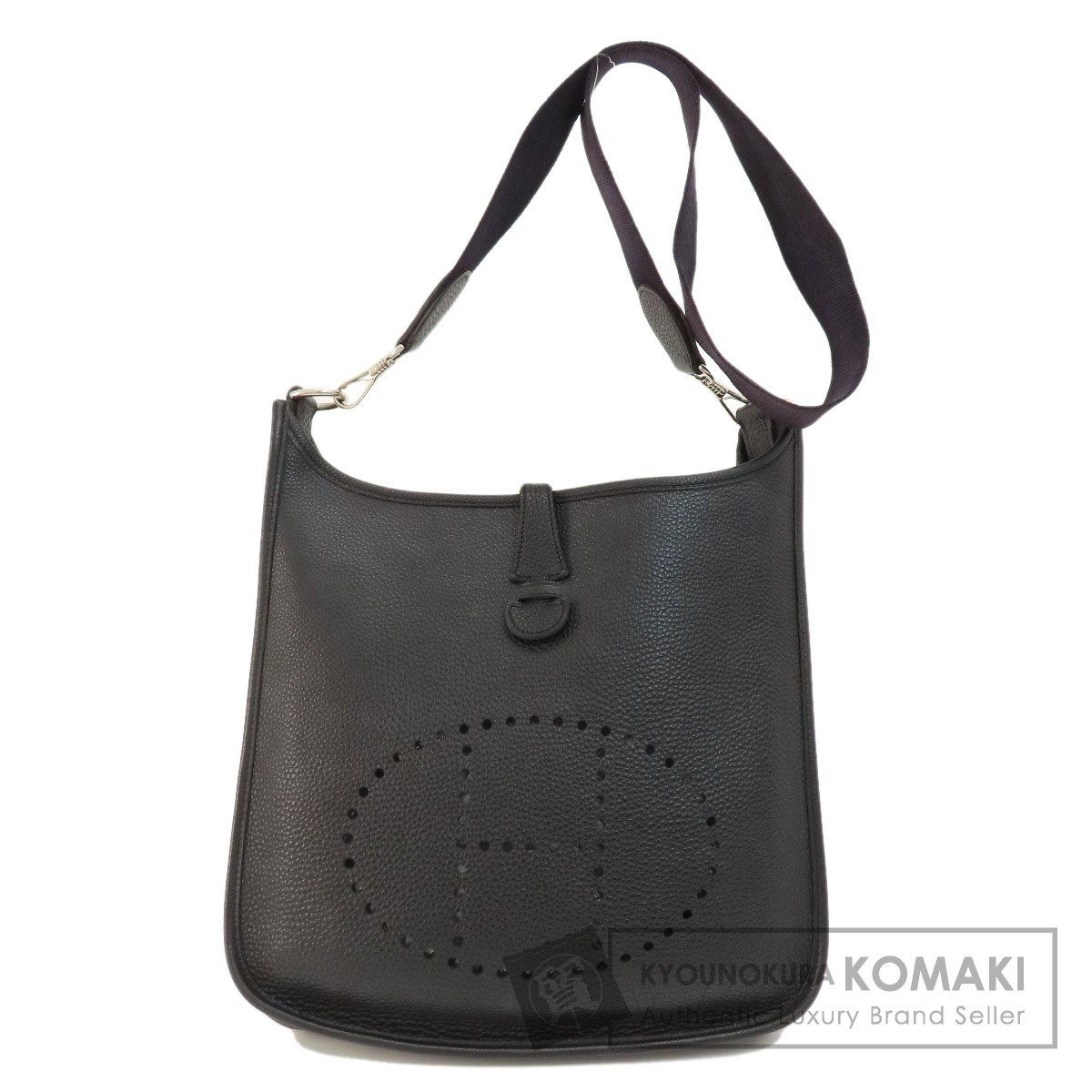 HERMES エルメス エブリン PM 黒 ブラック シルバー金具 ショルダー