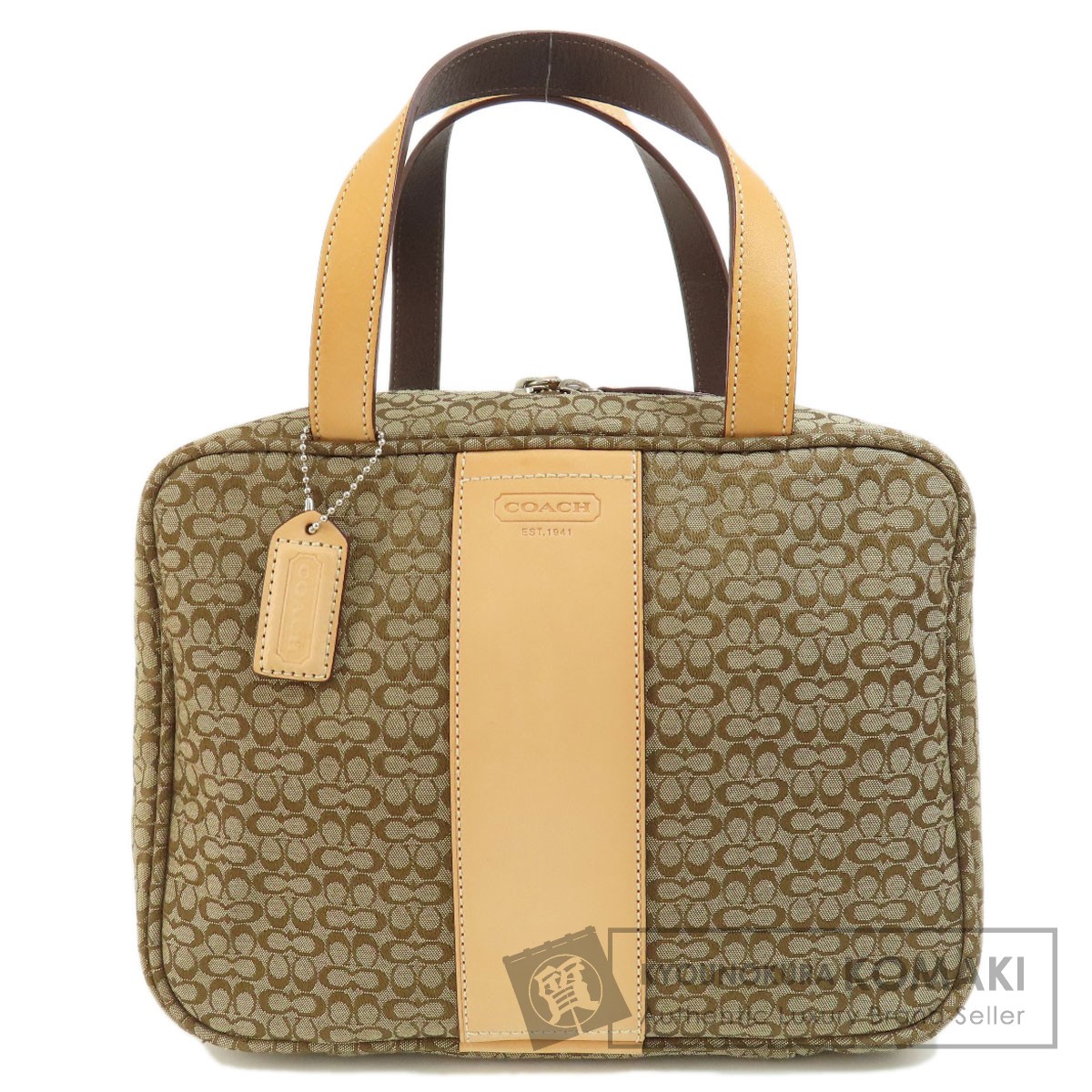 美品 正規品 コーチ COACH ハンドバッグ シグネチャー キャンバス 鞄 COACH コーチ ミニシグネチャー ハンドバッグ キャンバス