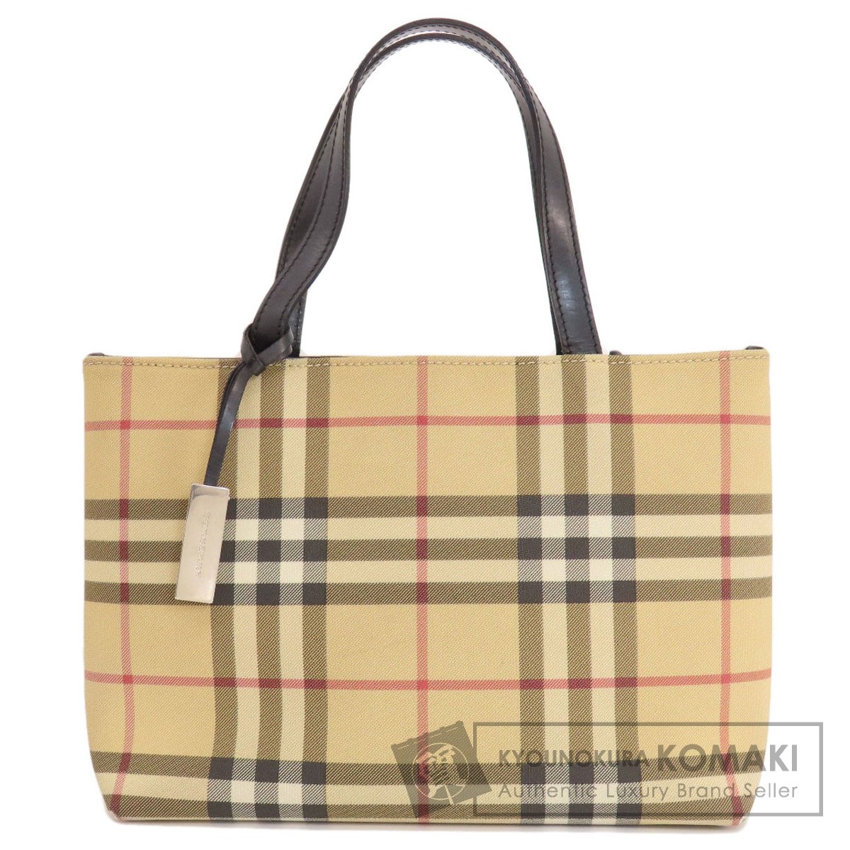 入手困難/美品/保存袋付き✨バーバリー ノバチェック ハンドバッグ PVC 本革 BURBERRY バーバリー ノバチェック ハンドバッグ PVC レディース