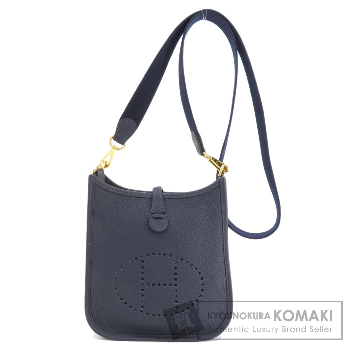 【HERMES】エヴリンTPM/ブルー系/ゴールド金具 HERMES エルメス エブリンTPM ブルーニュイ ゴールド金具