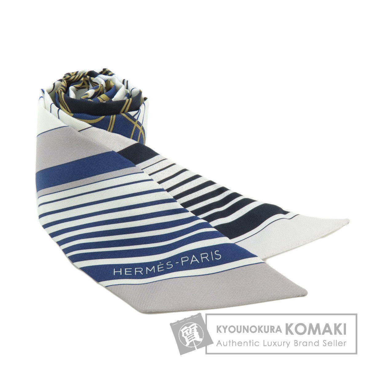 美品♡HERMESエルメス/ツイリー/シルクスカーフ/バンドー/シルク/紺白 楽天市場】エルメス ツイリー（レディーススカーフ｜マフラー