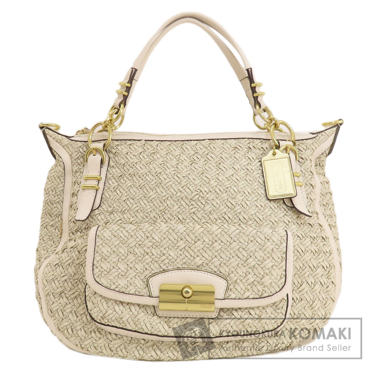 COACH コーチ 19341 編み込み トートバッグ レザー レディース