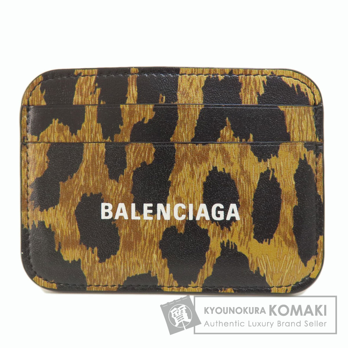 BALENCIAGA バレンシアガ 593812 ヒョウ柄 カードケース レザー