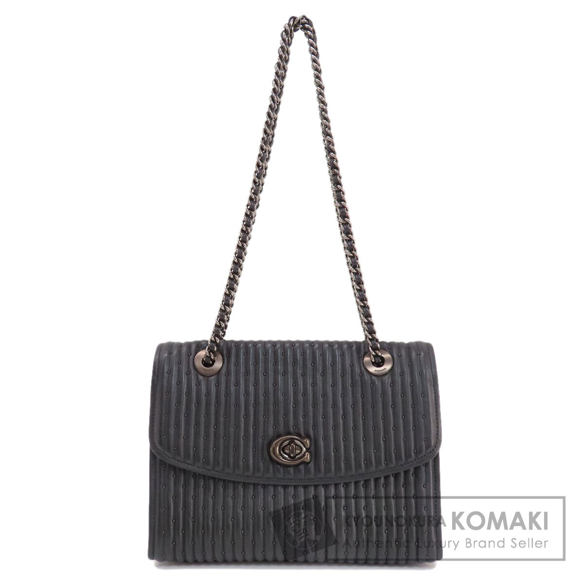 COACH - 美品 COACH コーチ レザー 花柄 チェーン ショルダー