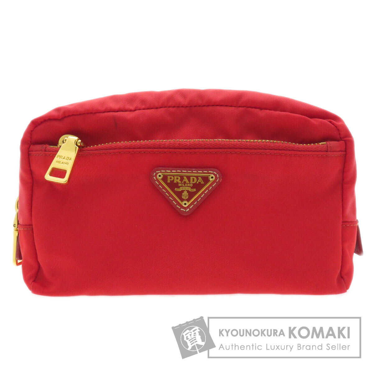 PRADA プラダ ロゴプレート 化粧ポーチ ナイロン素材 レディース