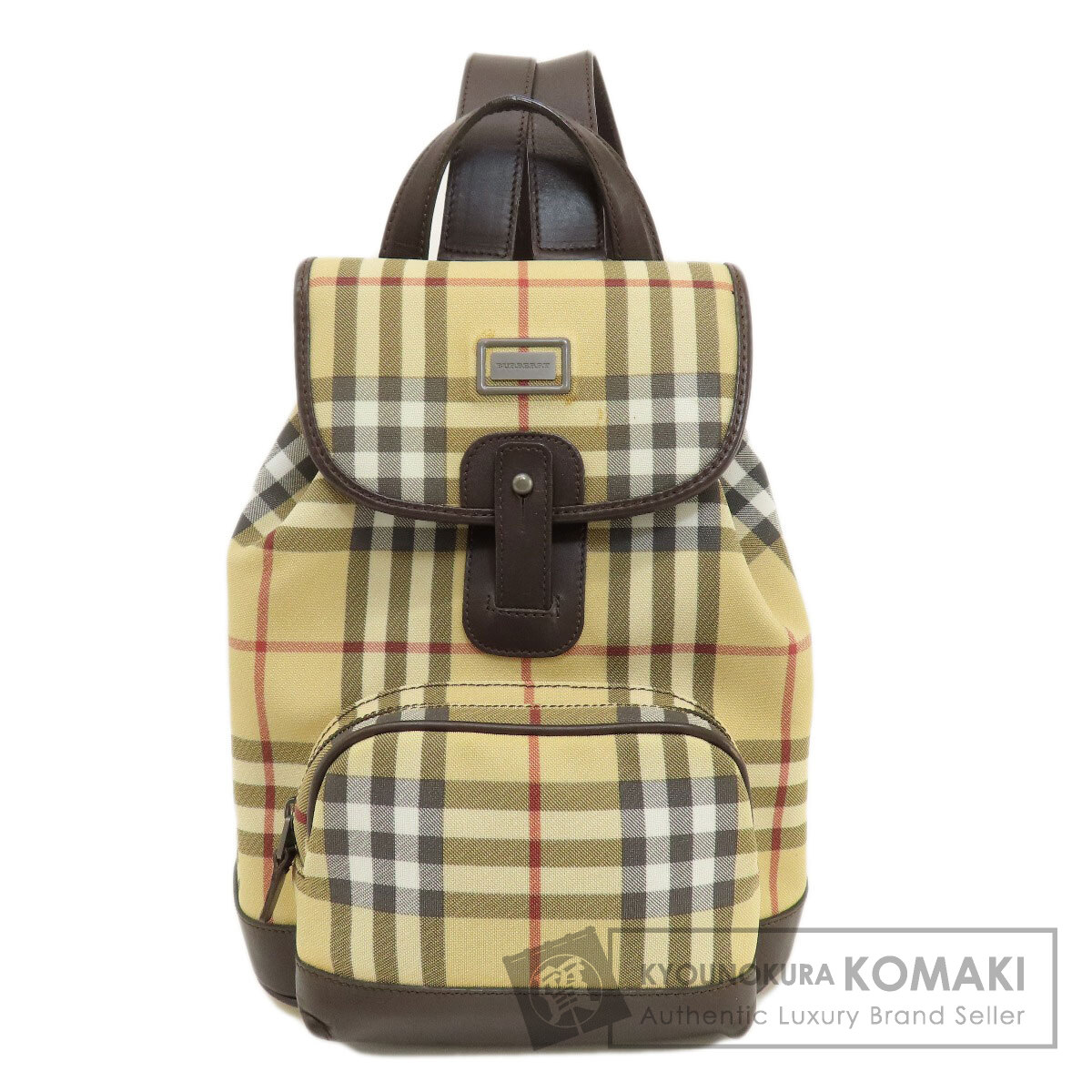 希少✨バーバリー レザー キャンバス リュック バックパック ノバチェック BURBERRY バーバリー ノバチェック リュック・デイパック
