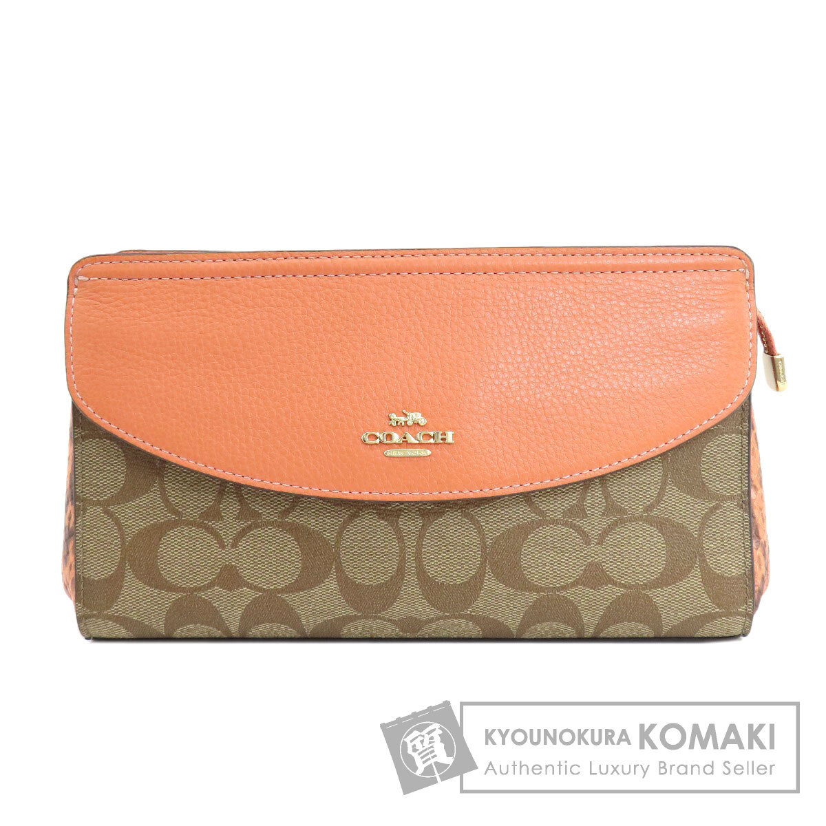COACH コーチ F73121 シグネチャー クラッチバッグ レザー/PVC