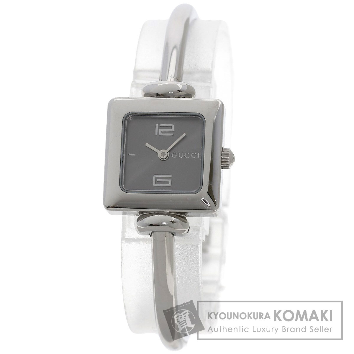 GUCCI 1900L Watch Square Quartz Women's White Dial Silver