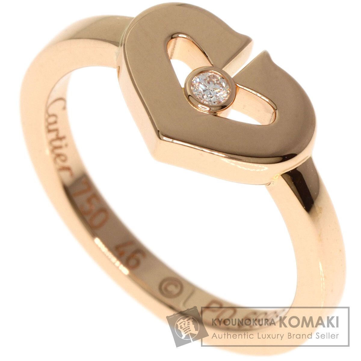 カルティエ ハートリング 46号 CARTIER カルティエ Cハート ダイヤモンド #46 リング・指輪 K18