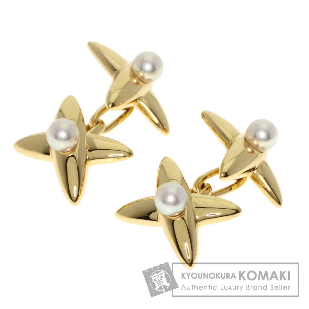 MIKIMOTO ミキモト アコヤパール 真珠 カフス K18イエローゴールド