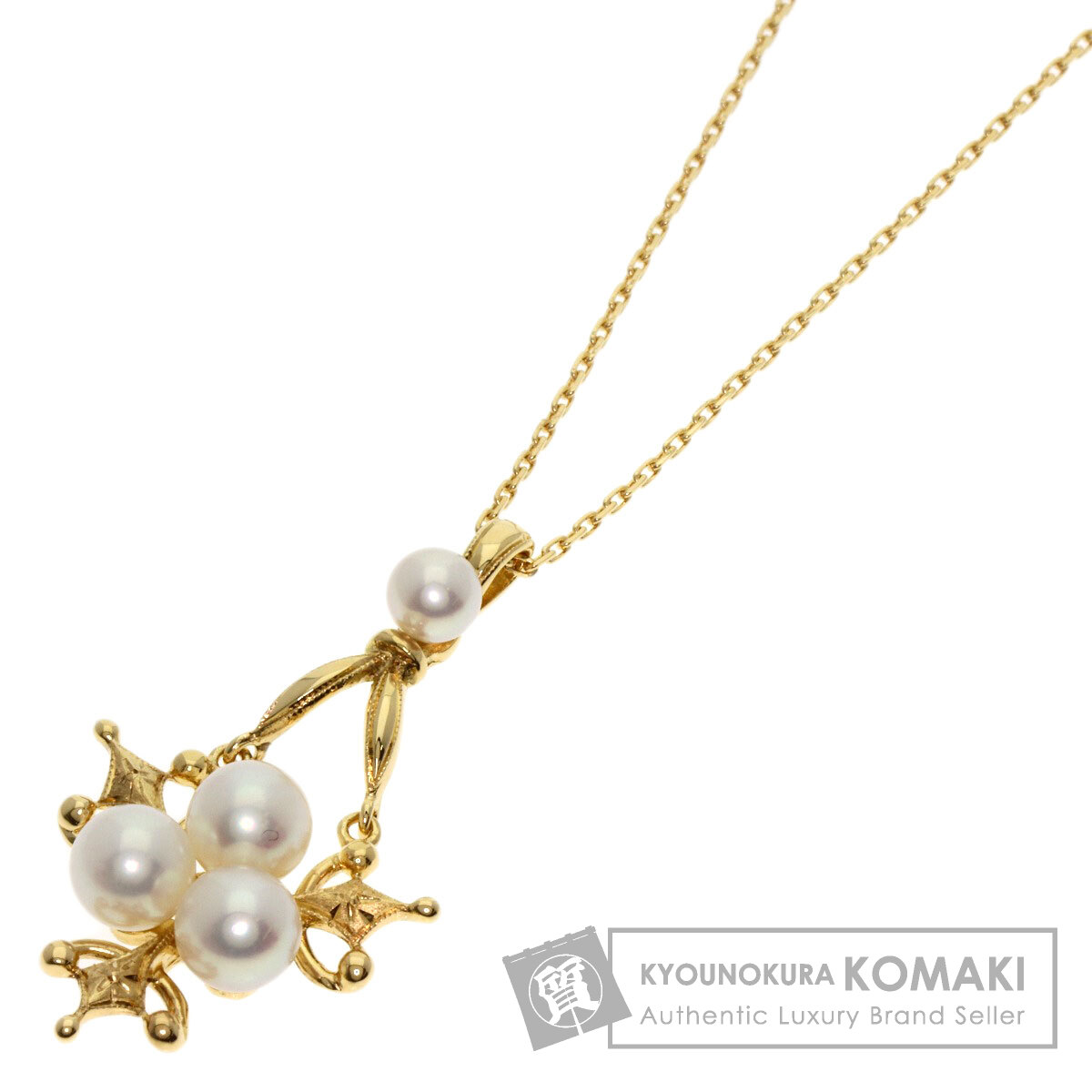 ○ミキモト アコヤ真珠ネックレストップk18 MIKIMOTO ミキモト アコヤパール 真珠 ダイヤモンド ネックレス