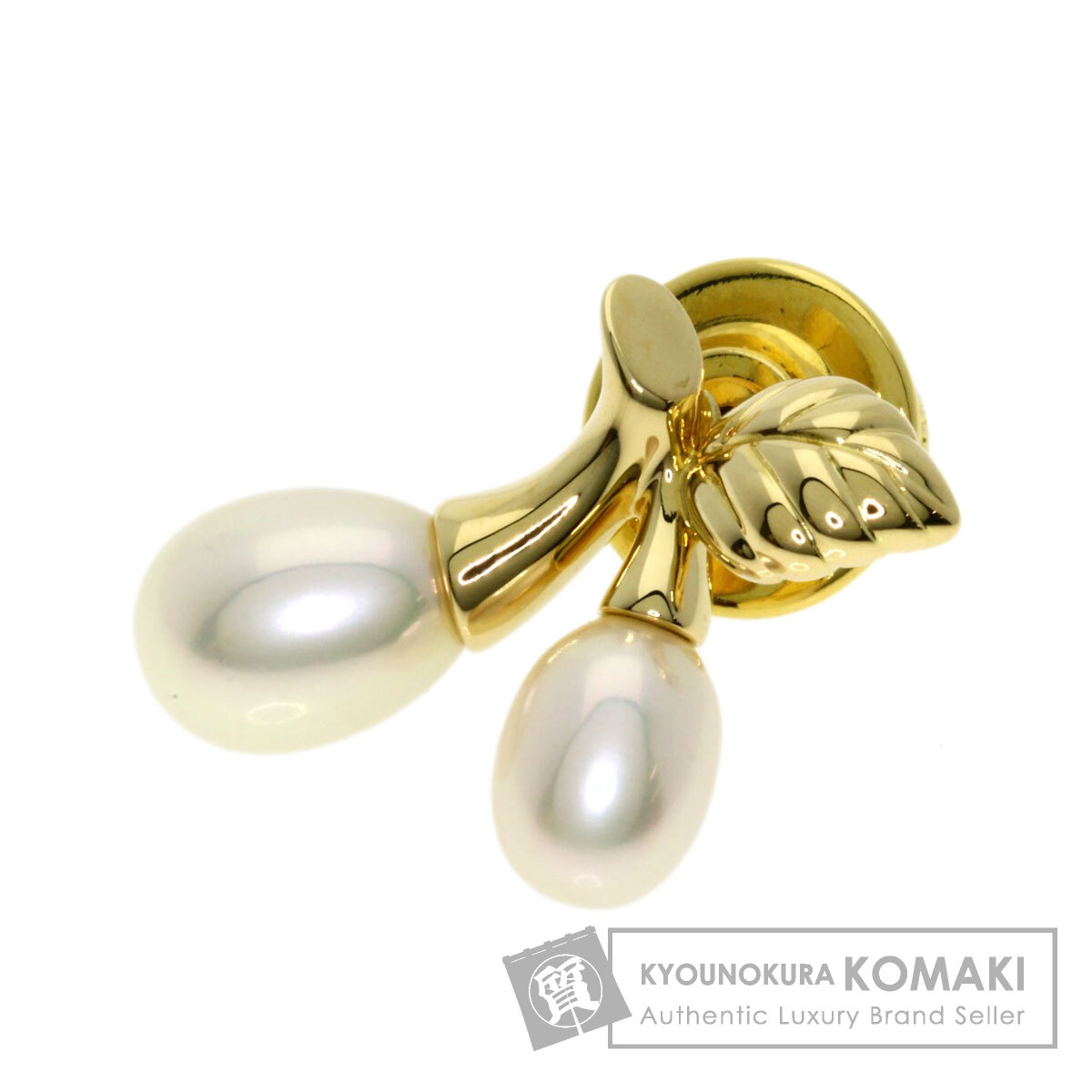 MIKIMOTO ミキモト サクランボ ブローチ K18イエローゴールド