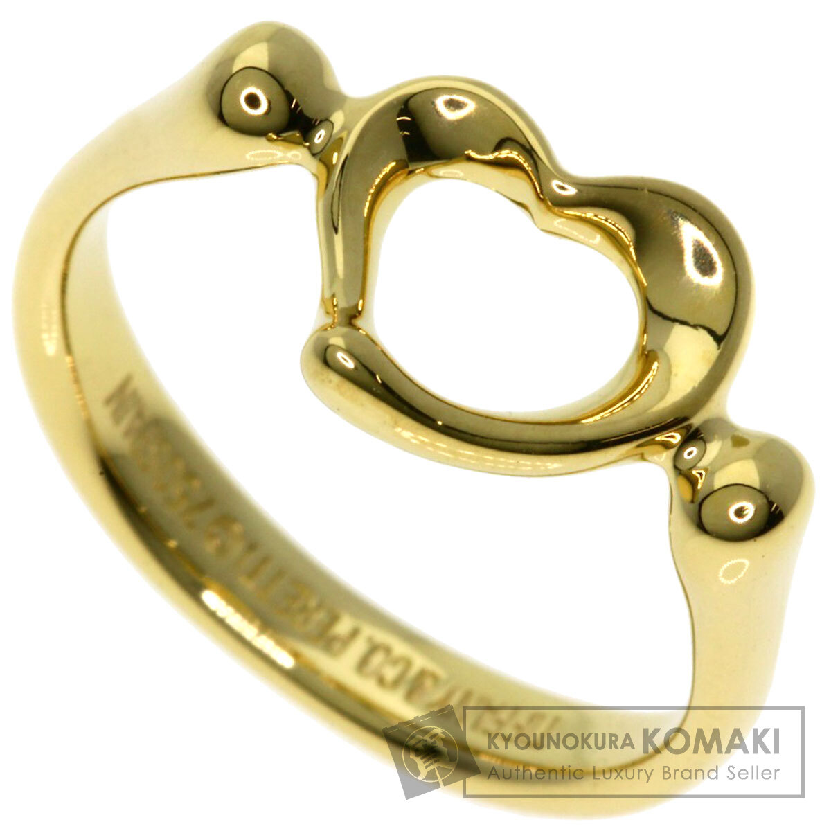 ★SALE【ティファニー】オープンハート　ダイヤ　２P　リング　１５号　2168 TIFFANY&Co. ティファニー 美品 オープンハート ダイヤ2P リング