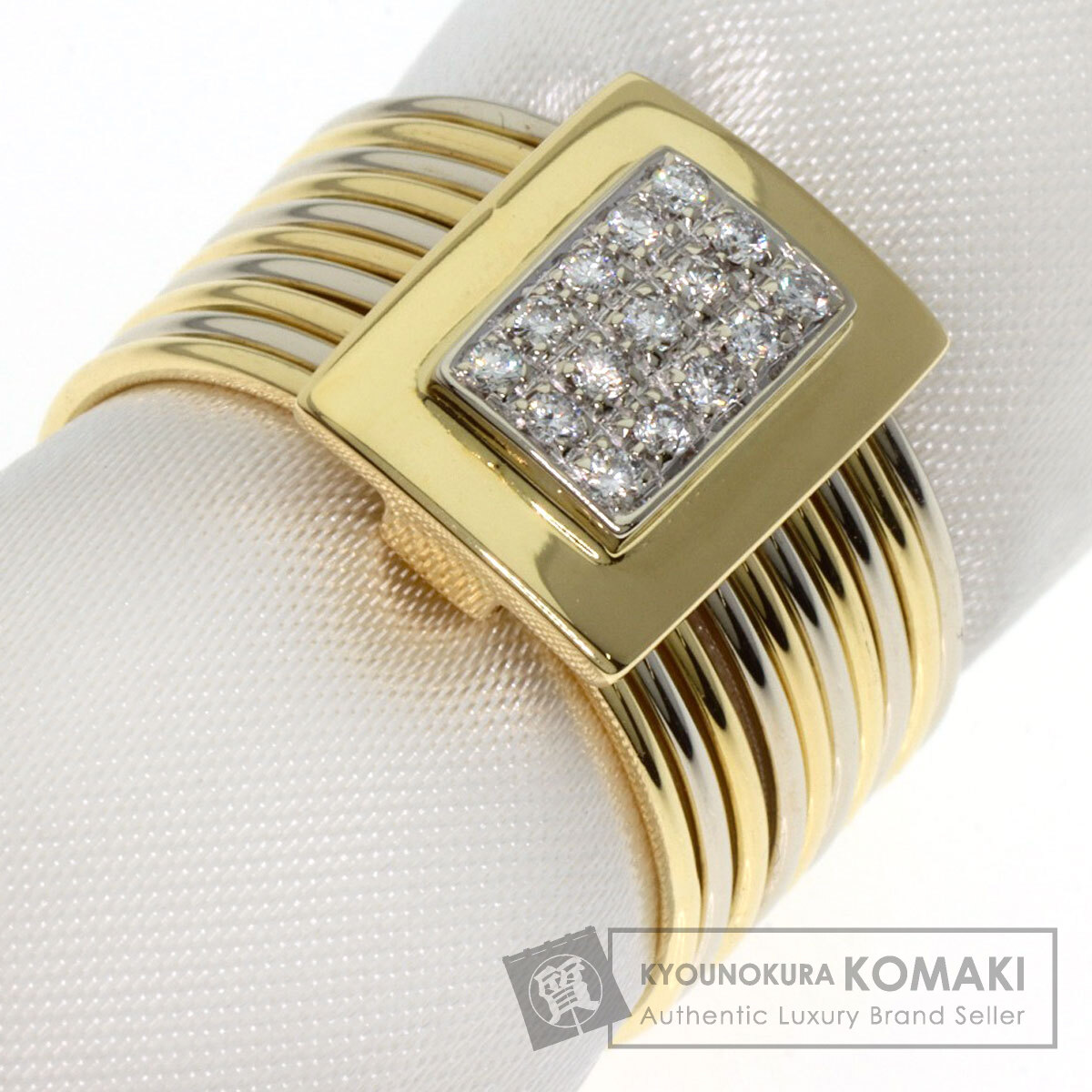 DAMIANI　ダミアーニ　リング　K18　WG　ゴールド　コンビ　10連 Damiani ダミアーニ スクエア 10連 ダイヤモンド リング・指輪