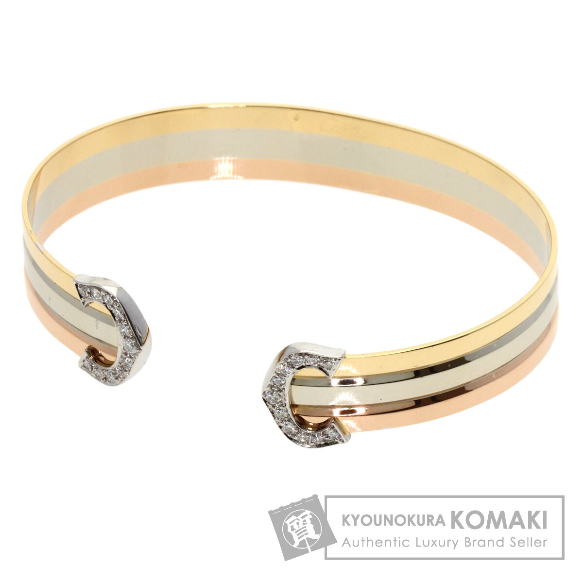 CARTIER カルティエ 2C ダイヤモンド バングル ブレスレット K18