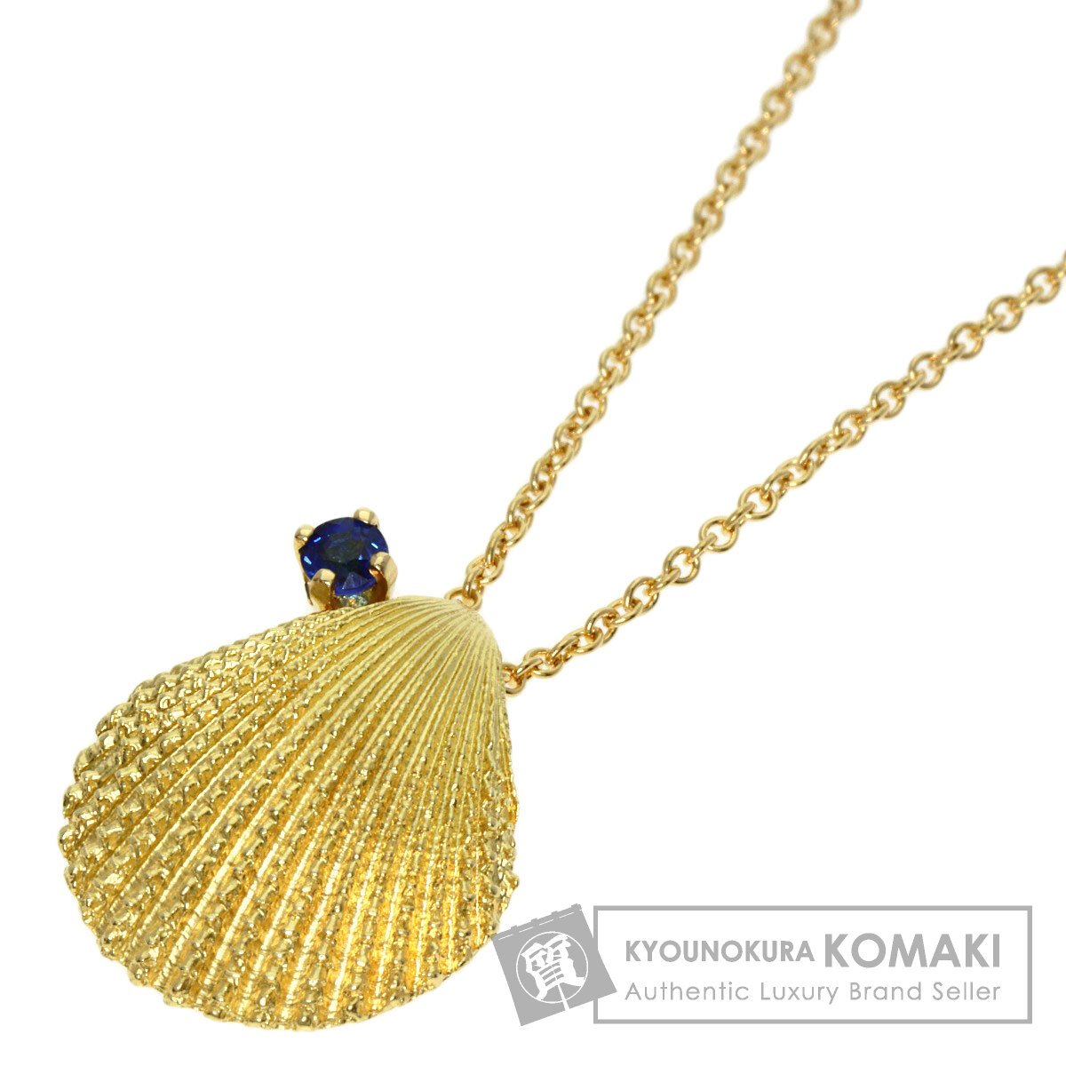 TIFFANY&Co. ティファニー シェルモチーフ サファイア ネックレス K18
